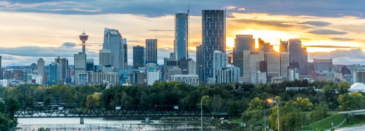 Skyscrapers make up the skiyline of Calgary, Alberta, Canada